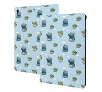 Étui mignon hippopotame imprimé crocodile compatible avec iPad Air 3ème génération, étui de tablette compatible avec iPad Pro 10,5", veille/réveil automatique, support folio