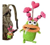 Étui mignon pour clés - Étui créatif et mignon pour clés de voiture avec motif de saucisse, pochette pour clés, jolie pochette en crochet | Porte-clés tricoté à la main avec bouche de saucisse