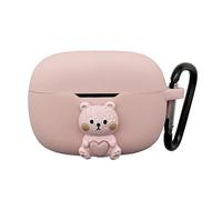 Étui mignon pour écouteurs sans fil JBL Vibe 200TWS, Wave 200TWS True Wireless Earbuds, Seadream Cartoon Kawaii 3D Bear étui de protection avec crochet porte-clés (ours)