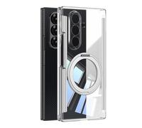 Étui Mince for Samsung Galaxy ZTriFold, avec Étui De Protection D'objectif À Charnière Tout Compris, Support D'anneau Magnétique, Couverture Anti-jaunissement Transparente(Clear)