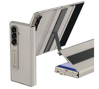 Étui Mince for Samsung Galaxy ZTriFold, Housse en Cuir De Protection De Charnière De Lentille D'écran Tout Compris avec Étui À Béquille Pliante(Grey)