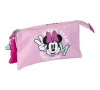 Étui Minnie avec 3 compartiments - 11,5 x 2,0 x 22,5 cm. Idéal pour organiser vos fournitures scolaires, avec un design charmant de Minnie Mouse et trois compartiments spacieux pour garder tout en ord