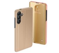 Étui Miroir pour Galaxy S26 avec Fenêtre Smart View et Support Pliable Dorée