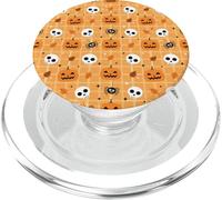 Étui Motif Halloween Citrouille, crânes, araignées, Feuilles d'automne PopSockets PopGrip pour MagSafe