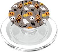 Étui Motif Halloween citrouilles, fantômes, Chauves-Souris, Chouettes, crânes PopSockets PopGrip pour MagSafe