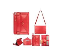 Etui multifonctionnel portable avec bandoulière pour Apple iPad Pro 12.9 2015/2017 A1584 A1652 A1670 A1671 A1821 - Rouge