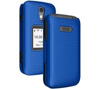 Etui NakedCellphone pour Jitterbug Flip2 [Cobalt Blue] Couvre-coque dur de protection [Texture de grille] pour Jitterbug Flip 2 Phone (aka Lively