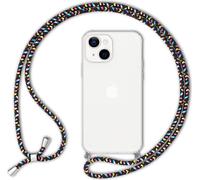 Étui NALIA avec chaîne pour iPhone 13, étui rigide transparent et cordon pour téléphone portable, robuste, anti-jaunissement, transparent, noir, multicolore