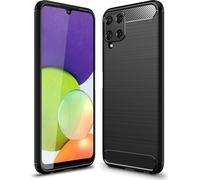Etui NALIA Carbon Look pour Samsung Galaxy A22, Housse en silicone noir mat