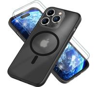 Étui NALIA MagSafe avec 2x verres de protection pour iPhone 14 Pro Max, coque semi-transparente