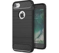Étui NALIA pour Apple iPhone 7 Étui pour téléphone portable, aspect carbone Étui stylé noir