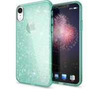 Étui NALIA pour iPhone XR, coque pour téléphone portable paillettes ultra-mince en silicone back cover menthe-verte