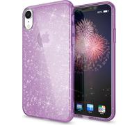 Étui NALIA pour iPhone XR, coque pour téléphone portable paillettes Ultra-Slim Silikon-Case Back-Cover Lila