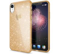 Étui NALIA pour iPhone XR, étui pour téléphone portable Glitter Ultra-Slim Silikon-Case Back-Cover Gold