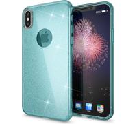 Étui NALIA pour iPhone XS Max, coque pour téléphone portable paillettes Ultra Slim Silikon Case Cover Turquoise
