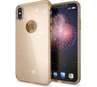 Étui NALIA pour iPhone XS Max, étui pour téléphone portable pailleté Ultra Slim Silikon Case Cover Gold