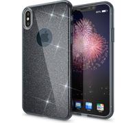 Étui NALIA pour iPhone XS Max, housse de téléphone portable paillette Ultra Slim Silikon Case Cover Noir