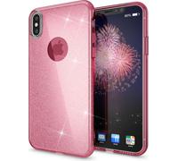 Étui NALIA pour iPhone XS Max, housse de téléphone portable paillette Ultra Slim Silikon Case Cover Pink