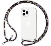 Étui NALIA pour téléphone portable avec chaîne pour iPhone 13 Pro, étui rigide transparent & cordon pour téléphone portable Noir Multicolore