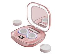 Étui Nettoyant pour Lentilles | Appareil De Nettoyage Portable Avec Miroir Et Led Pour Lentilles De Contact,Dispositif De Nettoyage Quotidien Pour Soins Visuels,Pour Voyage