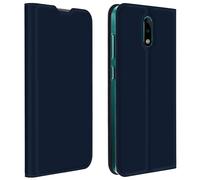 Étui Nokia 2.3 Folio Effet Satiné Porte-carte Support Vidéo Dux Ducis Bleu Nuit