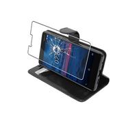 - Etui Nokia 7 Coque Housse Portefeuille PU Cuir, Noir + Film protection écran en VERRE Trempé [Dimensions PRECISES Smartphone : 141.2 x 71.5 x 7.9