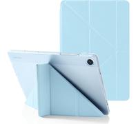 Étui Origami Pour Samsung Galaxy Tab A9+/A9 Plus 11"" 2023 Sm-X210/X215/X216,5-En-1 Multiple Angles De Vue,Coque Arrière Translucide Rigide Antichoc,Auto Veille/Réveil,Bleu Glacier