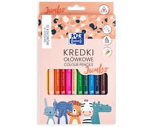 Etui Oxford Kids Jumbon 12 Crayons Couleur