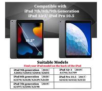 Étui papillon avec support pour iPad 9e, 8e et 7e générations, angle de vision réglable, protection d'écran en verre trempé pour une sécurité