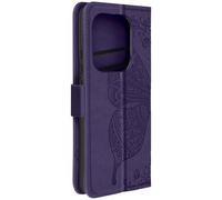 Etui Papillon Mandala pour Redmi Note 13 Pro Portefeuille Dragonne Violet foncé