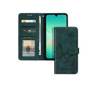 Etui Papillon pour Samsung Galaxy A26 Portefeuille et Support Vidéo Vert sapin