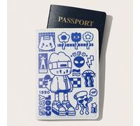 Étui passeport biface en PU avec graphique de dessin animé Girlcore, idéal pour les vacances CartoonPolyuréthane