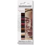 Etui pastels 'A l'écu' - 6 demi-pastels - Portrait teintes foncées Multicolore G