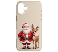 Étui Père Noël avec Ses Amis Rennes pour Une Joie de Noël Coque pour iPhone 16 Plus