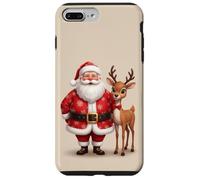 Étui Père Noël avec Ses Amis Rennes pour Une Joie de Noël Coque pour iPhone 7 Plus/8 Plus