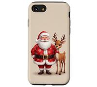 Étui Père Noël avec Ses Amis Rennes pour Une Joie de Noël Coque pour iPhone SE (2020) / 7/8