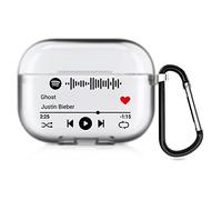 Étui personnalisé 2 Faces pour Apple AirPods Pro 3rd (2025), Housse Style Musique avec Code Spotify scannable, étui Cadeau personnalisé (Semi-Transparent)