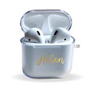 Étui personnalisé avec nom Compatible avec Apple AirPods 4 2 1 | Couverture Souple personnalisée Coque pour AirPods 4th 3rd Generation Style d'écriture Manuscrite