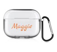 Étui personnalisé avec nom Compatible avec Apple AirPods Pro 3rd (2025), Couverture Souple personnalisée avec Style d'écriture Manuscrite (Semi-Transparente)