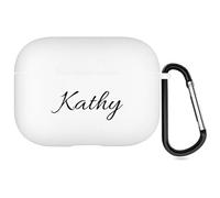 Étui personnalisé avec nom Compatible avec Apple AirPods Pro 3rd (2025), Couverture Souple personnalisée avec Style d'écriture Manuscrite (Blanc)