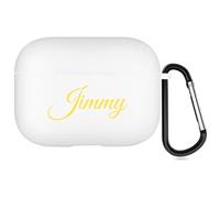 Étui personnalisé avec Nom Compatible avec Les AirPods Pro d'Apple, Couverture Souple Personnalisée avec Style d'écriture Manuscrite (Blanc)
