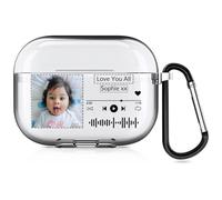 Étui personnalisé de Style Musical Compatible avec Apple AirPods Pro 3rd (2025), Couverture Souple personnalisée avec Votre Propre Image et Texte (Clair)