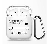 Etui Personnalisé en Caoutchouc Souple TPU Transparent avec Texte, Nom, Initiales, Musique, Chanson, Faites Votre Propre Design pour AirPods - pour AirPods 1 & 2
