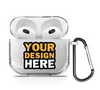 Étui Personnalisé pour AirPods 3 Coque Individuelle en Silicone TPU Souple et Transparent avec en Couleur Texte Photo Image ou Logo - Créez Votre Propre Design