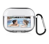 Étui Photo personnalisé 2 Faces Compatible avec Apple AirPods Pro 3rd (2025), Couverture Souple personnalisée avec Votre Propre Image et Texte (Semi-Transparent)