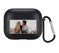 Étui Photo Personnalisé Compatible avec Apple AirPods 4, Coque Souple Personnalisée avec Votre Propre Image et Texte (Noir)