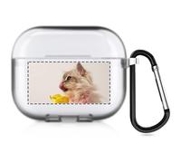 Étui Photo Personnalisé Compatible avec Apple AirPods 4, Coque Souple Personnalisée avec Votre Propre Image et Texte (Semi-Transparent)