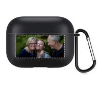 Étui Photo Personnalisé Compatible avec Apple AirPods Pro 2, Coque Souple Personnalisée avec Votre Propre Image et Texte (Noir)