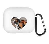 Étui Photo Personnalisé en Forme de Cœur Compatible avec Apple AirPods 4, Coque Souple Personnalisée avec Votre Propre Image (Blanc)