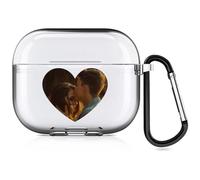 Étui Photo Personnalisé en Forme de Cœur Compatible avec Apple AirPods 4, Couverture Souple Personnalisée avec Votre Propre Image (Claire)